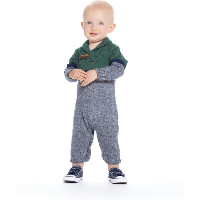 Maisonette One Piece Sweater Knit Coverall, Green 0-3m Nwt — image 2 of 7